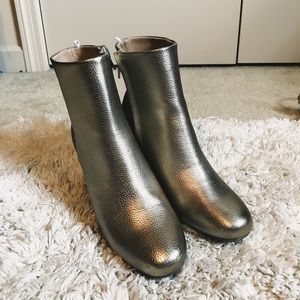 Metallic gold boots